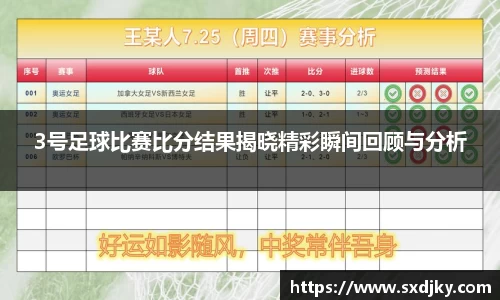 3号足球比赛比分结果揭晓精彩瞬间回顾与分析